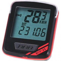 Велокомп'ютер BBB BCP-25 7F "NanoBoard", провідний, чорно-червоний