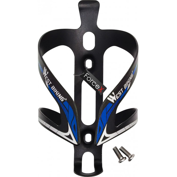 Флягодержатель алюминиевый West Biking, Black/Blue