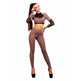 Лосины для фитнеса Totalfit Fitness Classic LG13-C39, Кофейный, XS