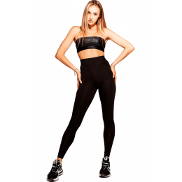 Леггинсы женские  с имитацией белья Totalfit LG6-I10, Чёрный, M