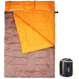 Спальный мешок двухместный с подушками Naturehike DOUBLE SD15M030-J, (12°C), коричневый