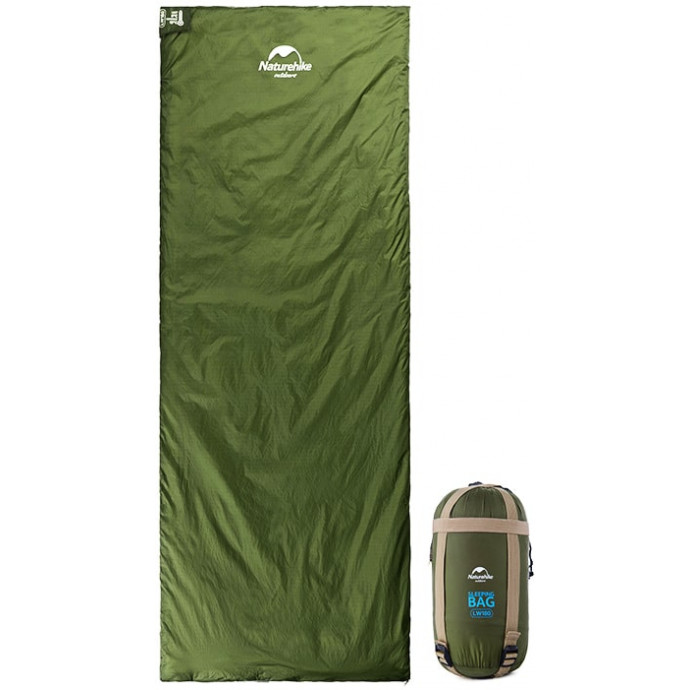 Спальный мешок одноместный, сверхлёгкий Naturehike Ultra light LW 180 NH15S003-D, (20°C), p-p M, левый, тёмно-зелёный