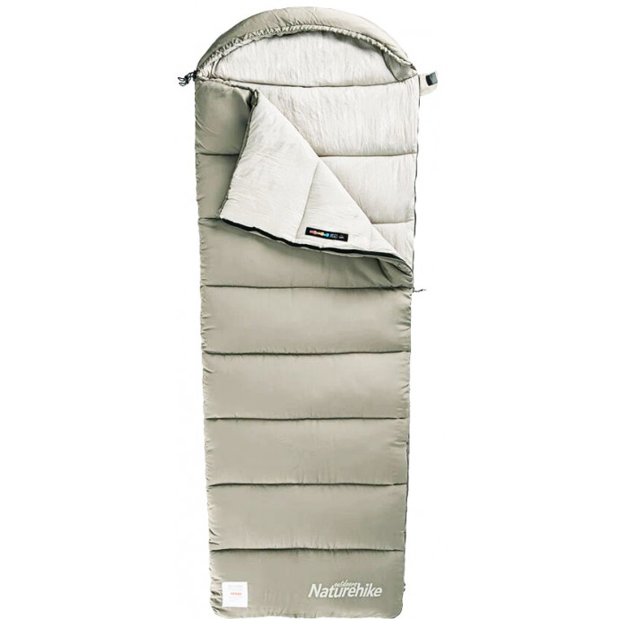 Спальный мешок одноместный с капюшоном, Naturehike M400 NH20MSD02, (1°C), левый, зелёный