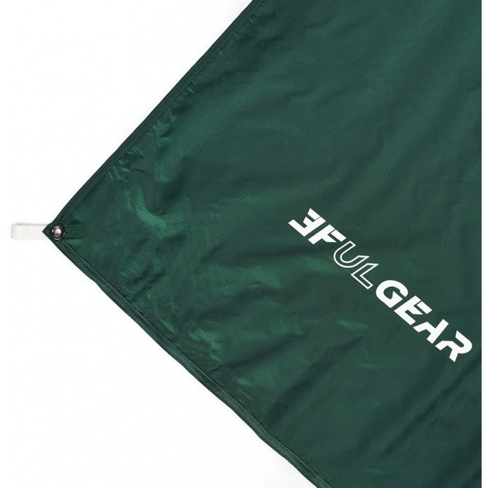 Тент туристический 3F Ul Gear 210T Tarp 4x3м Plus 2, с 2 стойками, Зеленый
