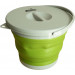 Ведро складное силиконовое Tramp TRC-127-olive с крышкой, 5 литров, Оливковый