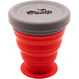 Стакан складаний Tramp TRC-126-terracota, 200 мл, силіконовий з кришкою, Теракотовий