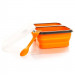 Контейнер складной на 2 отсека Tramp TRC-090-orange, 900 мл, Оранжевый