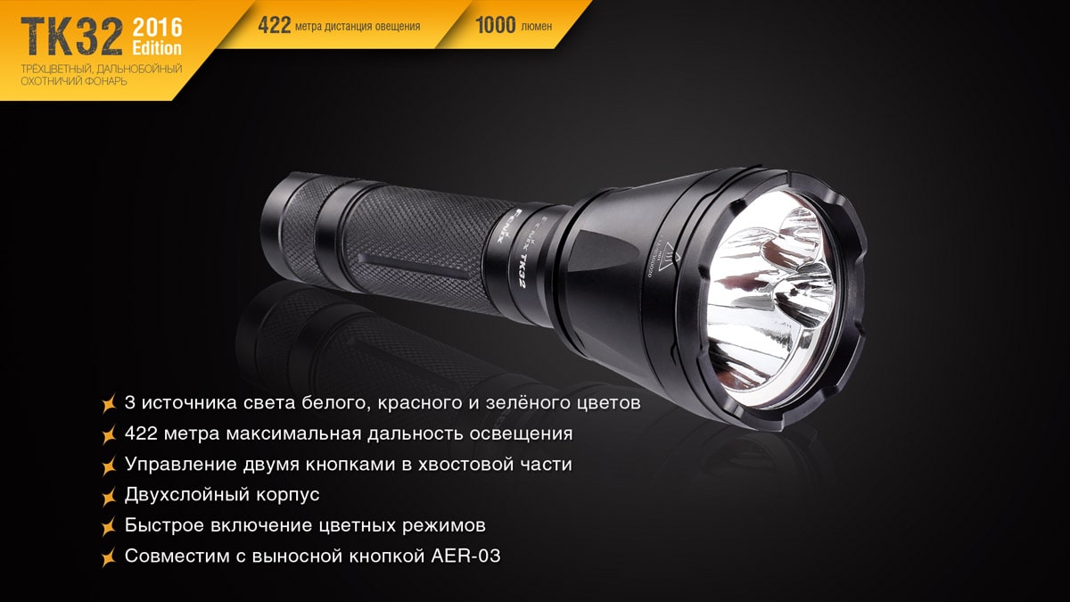 Ліхтар Fenix TK32 Cree XP-L HI V3 2016 Edition, 1000 люмен Ліхтар Fenix TK32 Cree XP-L HI V3 2016 Edition, 1000 люмен