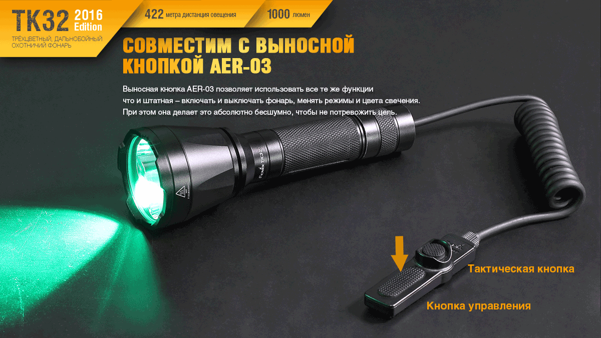 Ліхтар Fenix TK32 Cree XP-L HI V3 2016 Edition, 1000 люмен Ліхтар Fenix TK32 Cree XP-L HI V3 2016 Edition, 1000 люмен