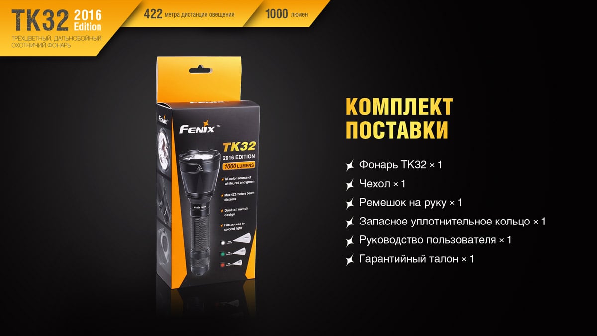 Ліхтар Fenix TK32 Cree XP-L HI V3 2016 Edition, 1000 люмен Ліхтар Fenix TK32 Cree XP-L HI V3 2016 Edition, 1000 люмен