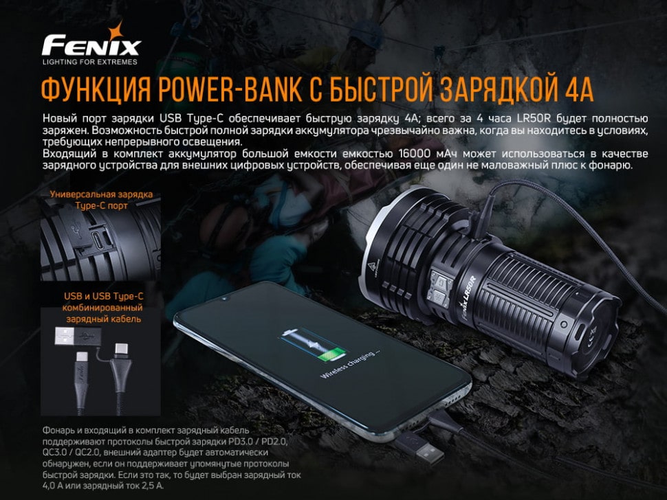 Ліхтар Fenix LR50R Luminus SST70, 12000 люмен Ліхтар Fenix LR50R Luminus SST70, 12000 люмен