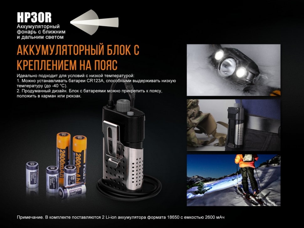 Налобний ліхтар Fenix HP30R, 1000 люмен, Gray Налобний ліхтар Fenix HP30R, 1000 люмен, Gray